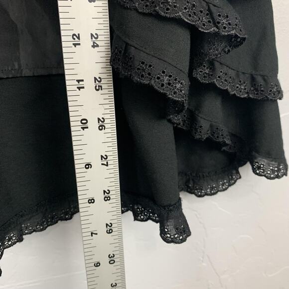 Spin Doctor Vest Womens Small Black Steampunk Gothic Lace Ruffle Witchy - Picture 6 of 8